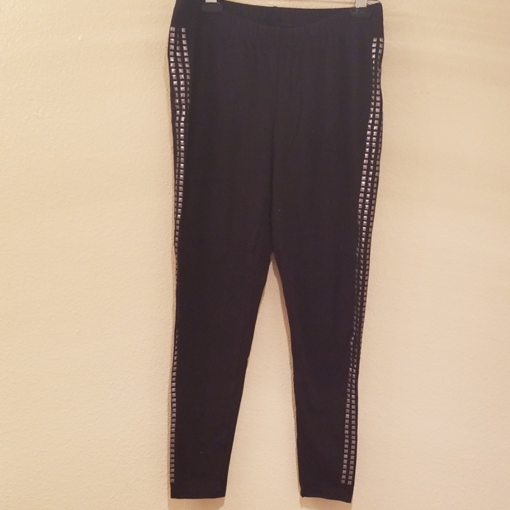 Studded black leggings